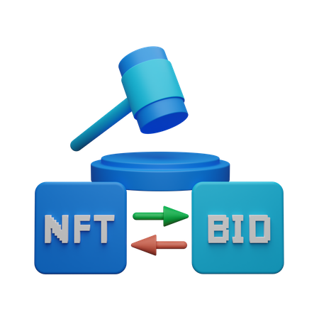 NFT Bid 3D Illustration