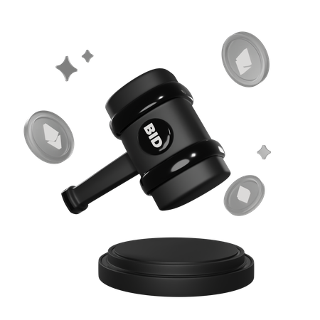 Nft Bid Hammer  3D Icon