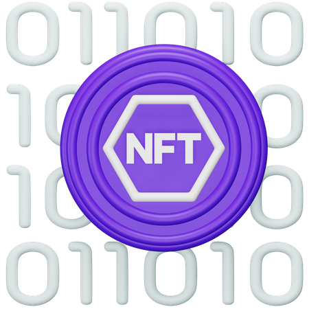 Nft Binary Code  3D Icon