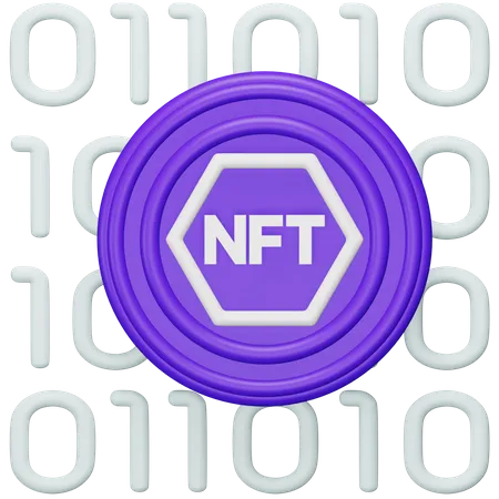 Nft Binary Code  3D Icon