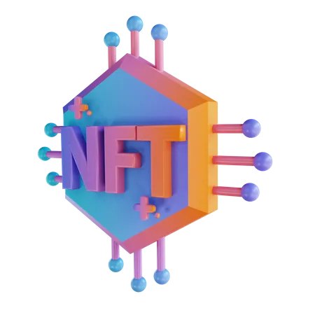 Nft Blockchain  3D Illustration