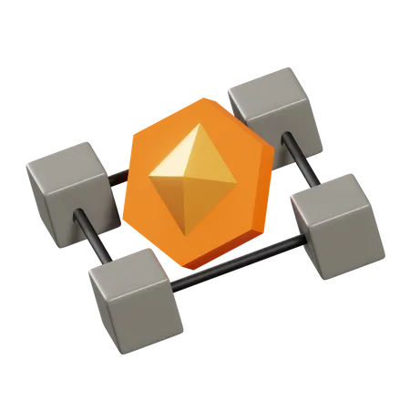 NFT Blockchain  3D Illustration