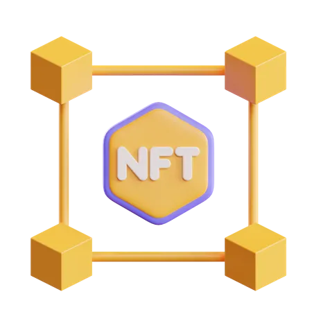 Nft Blockchain  3D Illustration