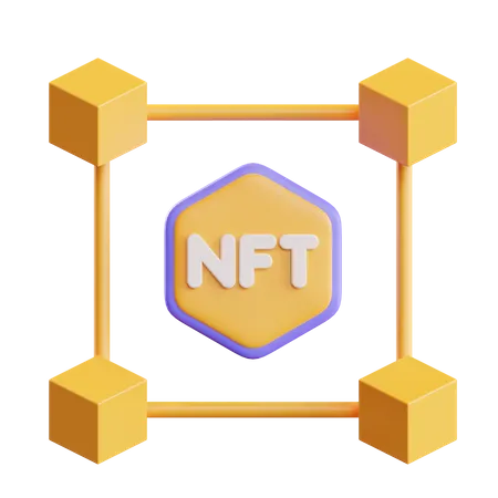Cadena de bloques NFT  3D Illustration