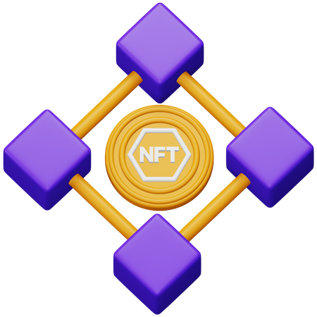 Cadena de bloques NFT  3D Icon