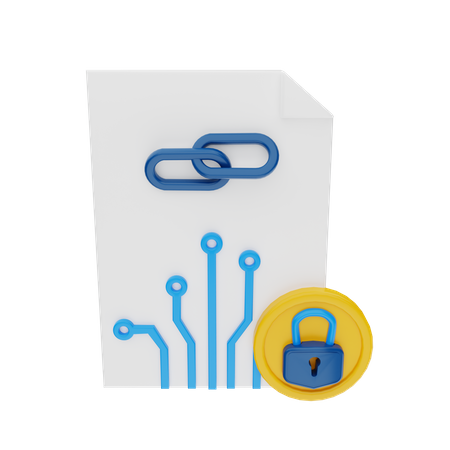 NFT Blockchain Lock  3D Icon