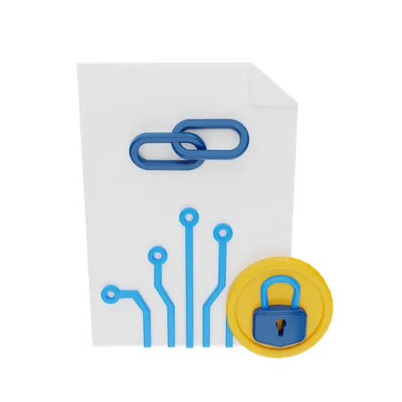 NFT Blockchain Lock 3D Illustration