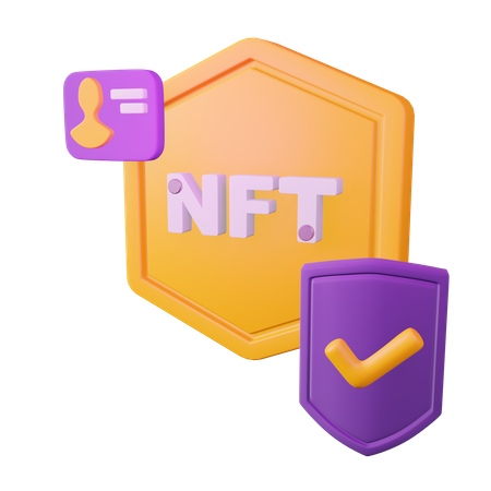 Bouclier de sécurité NFT  3D Illustration