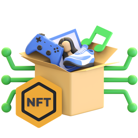 NFT Box  3D Illustration