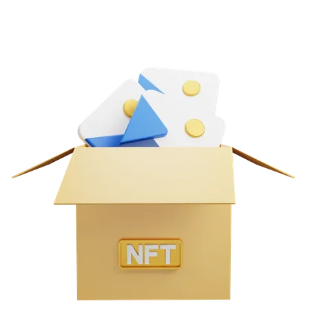 Caja nft  3D Illustration