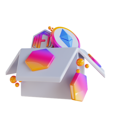 Caja nft  3D Icon