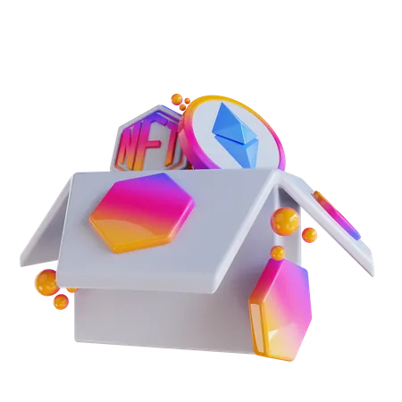 Caja nft  3D Icon