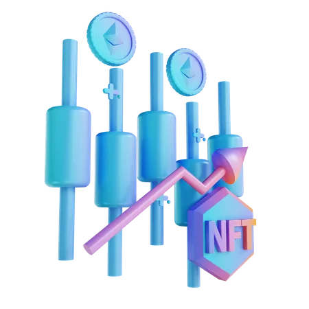 Nft Candlestick  3D Illustration