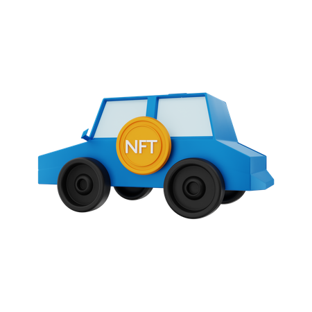 NFT car  3D Illustration