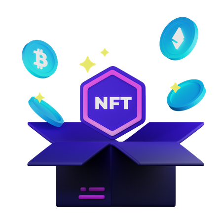 NFT Card box  3D Icon