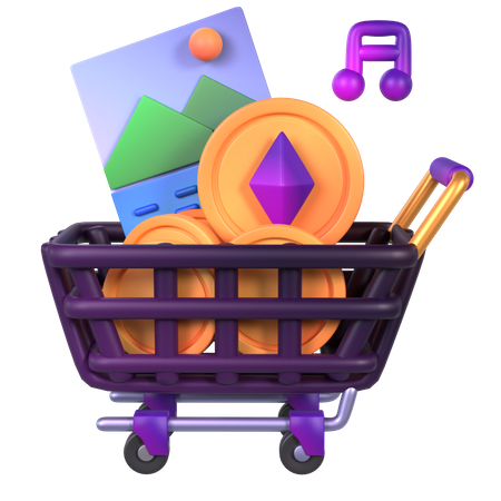 Carrito de compras nft  3D Icon