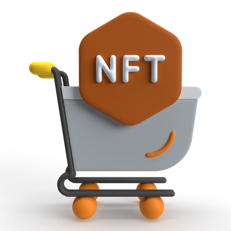 Carrito de compras nft  3D Icon