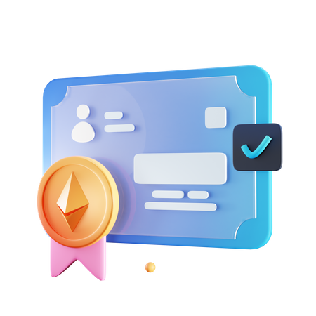 Nft Certificate  3D Icon