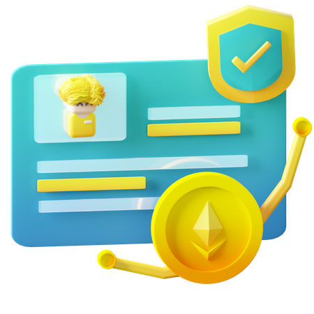 NFT certificate  3D Icon