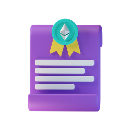 Nft Certificate  3D Icon