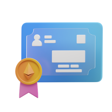Nft Certificate  3D Icon