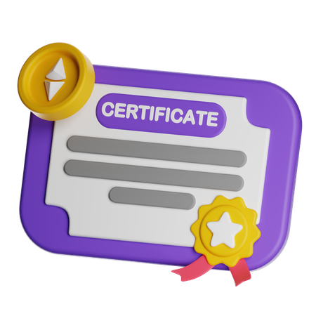 Nft Certificate  3D Icon