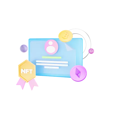 Nft Certificate  3D Icon