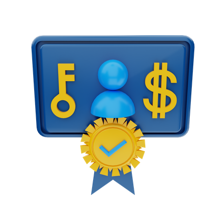 NFT Certificate  3D Icon