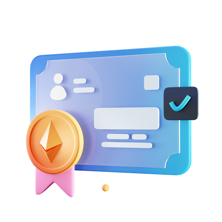 Nft Certificate  3D Icon