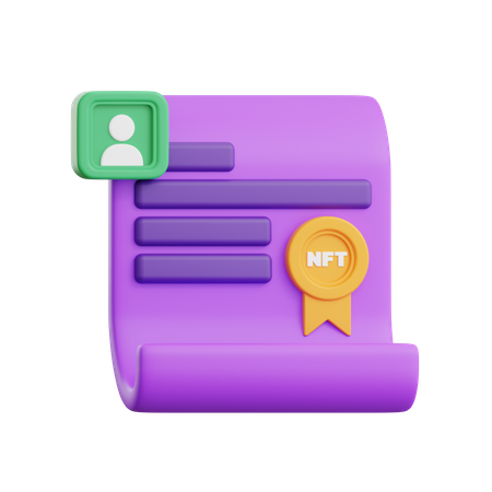 Nft Certificate  3D Icon