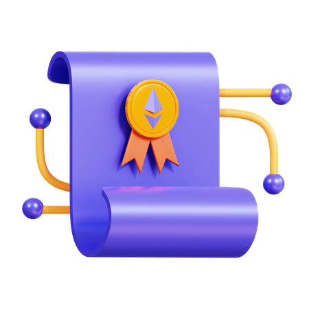 Nft Certificate  3D Icon