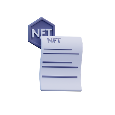 Nft Certificate  3D Illustration