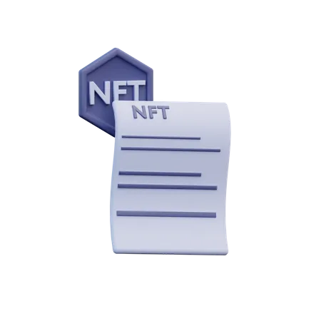 Nft Certificate  3D Illustration