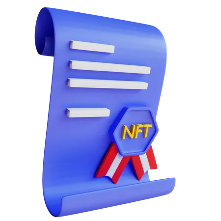 Nft Certificate  3D Illustration