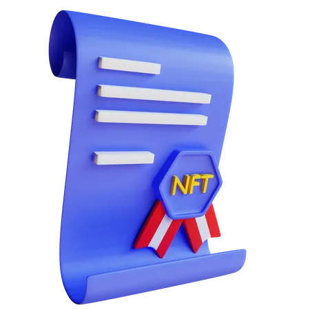 Nft Certificate 3D Illustration