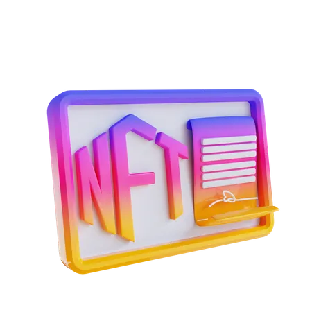 3 D Illustration NFT Certificate 3D Icon