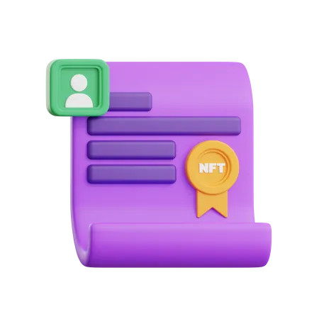 NFT Certificate 3 D Illustration 3D Icon