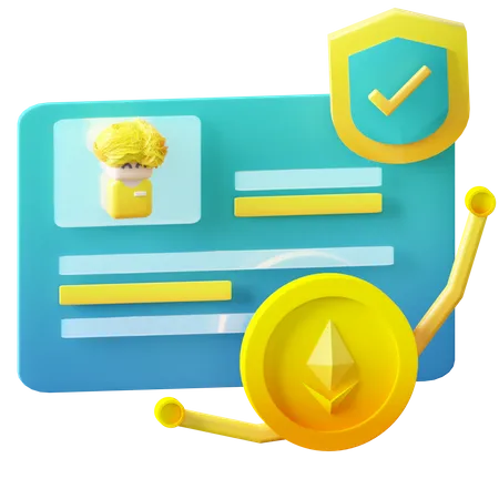 NFT certificate  3D Icon