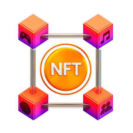 NFT Chain  3D Illustration
