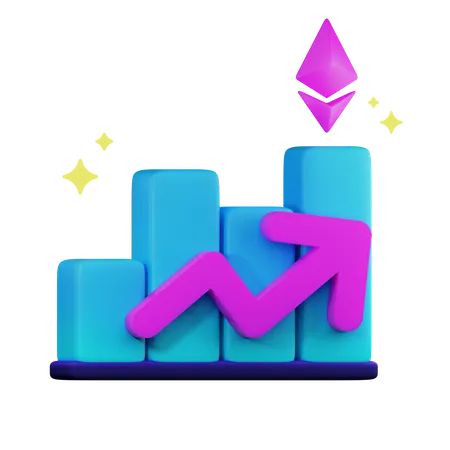 NFT Chart Growth  3D Illustration