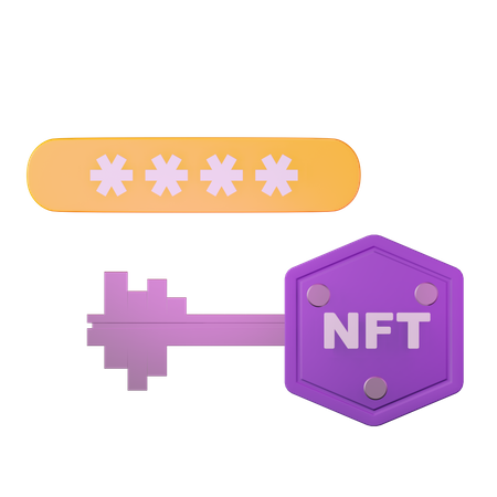 Clé de sécurité nft  3D Illustration