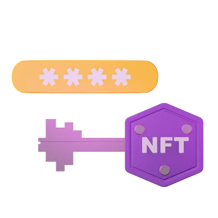 Clé de sécurité nft  3D Illustration