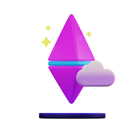 NFT-Cloud-Speicher  3D Illustration
