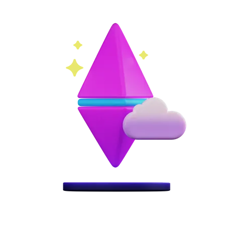 NFT-Cloud-Speicher  3D Illustration