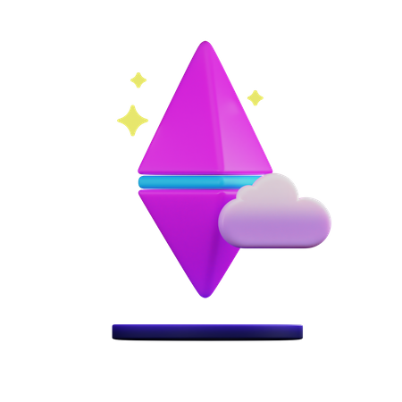 NFT Cloud Storage 3D Illustration