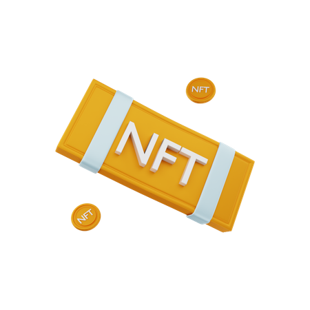 NFT coin  3D Illustration