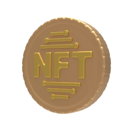 Nft Coin  3D Illustration