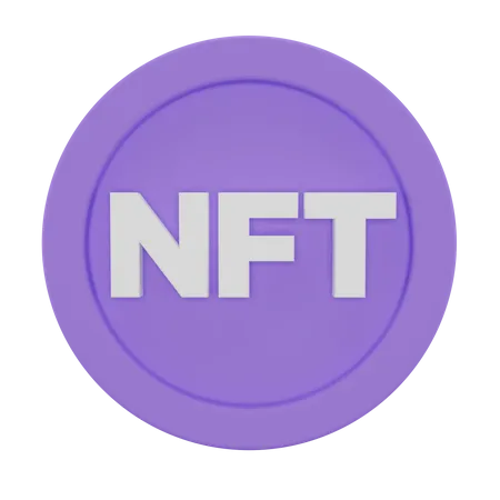 3 D Render Purple NFT Coin Isolated Object With High Quality Render 3D Icon
