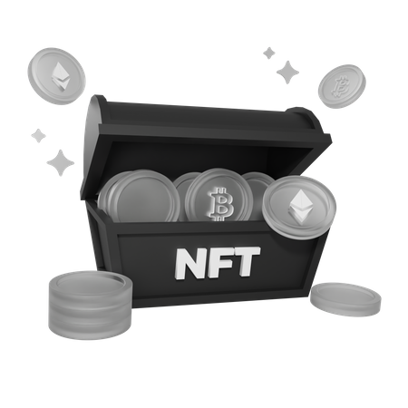 Nft Coin Chest 3D Icon