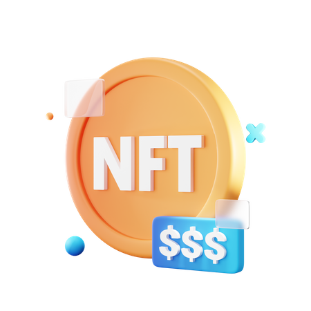Nft Coin Price 3D Illustration